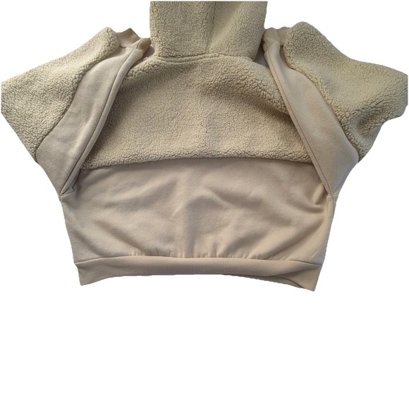 Philadelphia Eagles Sherpa Cropped Hoodie Women's M NFL Team Apparel Cream - Picture 7 of 9